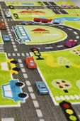 Anaokulu Kreş Oyun Halısı 3 Boyutlu Dokuma Yeşil Trafik - 3