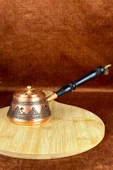 Kalın Bakır Reçine Bitki Tütsülük Buhurdanlık Ahşap Kulp - 2