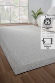 Konfor Sisalux 3093 Krem Jüt Tabanlı Modern Dokuma Kilim Sisal Hasır Halı - 1