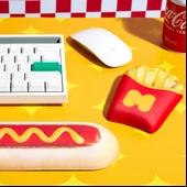Mustard Hot Dog Silikon Klavye Desteği - 2