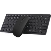 Chuwi Hi10 X Tablet 10.1" Uyumlu Kablosuz Wireless Pilli Klavye Mouse Seti - Siyah - 1