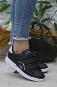 Fort Row Milena Siyah Beyaz Rahat Hafif Sneaker Çırtlı Spor Ayakkabı - 2