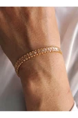 Su Yolu Baget Model Gold Çelik Bileklik - 3