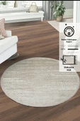 Konfor Jasmine 1452 Yuvarlak  Krem Bej Modern Dokuma Halı - 1
