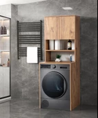Çamaşır Makinesi Üstü Banyo Dolabı Rafı Kapaklı - 3