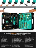 Germany Style 350 Parça Çift Makineli Devir Ayarlı 450 Watt Esnek Gravür Makinesi Şaftlı thumbnail 3