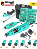Germany Style 350 Parça Çift Makineli Devir Ayarlı 450 Watt Esnek Gravür Makinesi Şaftlı thumbnail 1