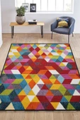 Konfor Geo Renkli Modern Dokuma Halısı 6875 - 1
