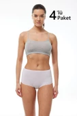 Malabadi 1053 4'Lü Paket Kadın Modal Geniş Kenarlı İz Yapmayan Slip & Külot thumbnail 6