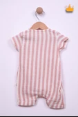 Begisa %100 Pamuk Müslin Erkek Bebek Çizgili Tulum 22404 - 5