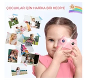 Çocuk Dijital Kamera Anında Baskı 2.8 inç Video Kamera Çocuklar İçin Oyuncak Oyun Müzik Eğlence - 5