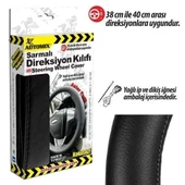 Automix Sarmalı Direksiyon Kılıfı Düz Siyah - 1