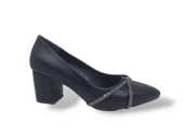 Zerhan 59 Kadın Siyah Taşlı Kalın Topuklu Ayakkabı thumbnail 1