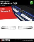 S-Dizayn Dacia Sandero 3 Krom Arka Tampon Eşiği 2 Prç 2020 Üzeri thumbnail 1
