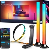 Govee TV Arkası Led Şerit Aydınlatma + 2'li Aydınlatma Bar + Tv ile Renk Senkronizasyon 55-65 inç Tüm TV'ler Uyumludur - 3