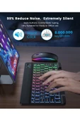 Mini RGB Klavye Ve Mouse Set Tablet Telefon Laptop Uyumlu Bluetooth Destekli Uzun Şarj Süreli - 4