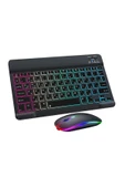 Mini RGB Klavye Ve Mouse Set Tablet Telefon Laptop Uyumlu Bluetooth Destekli Uzun Şarj Süreli - 1