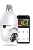 Gece Görüşlü 360 Derece Led Işık 1080p Wifi Kamera Kablosuz Panoramik Ev Güvenlik Kamerası - 1