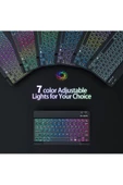 Mini RGB Klavye Ve Mouse Set Tablet Telefon Laptop Uyumlu Bluetooth Destekli Uzun Şarj Süreli - 5