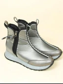 Feles Dalgıç Kumaş Özel Tasarım Fermuarlı Kadın Bot Kar Botu thumbnail 8