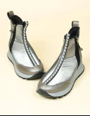 Feles Dalgıç Kumaş Özel Tasarım Fermuarlı Kadın Bot Kar Botu thumbnail 12