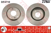 On Fren Disk Takımı 2 Adet Elantra / Sonata Trw Df4710 - 1
