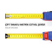 WORKPRO WP261044 8Mx25mm Naylon Kaplama Sarı Çift Taraflı Manyetik Çelik Şerit Metre thumbnail 4