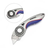 WORKPRO WP211013 Ağır Hizmet Alüminyum Gövde Açı Ayarlı Katlanır Rötuş Maket Bıçağı + 5 Adet Yedek Bıçak thumbnail 3