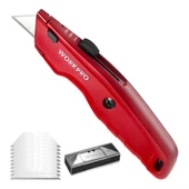 WORKPRO WP213017 Ağır Hizmet Alüminyum Gövde Geri Çekilebilir Rötuş Maket Bıçağı + 3 Adet Yedek Bıçak thumbnail 3