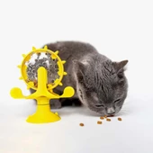 Kedi Oyuncağı  Vantuzlu Zilli İnteraktif Dönebilen Mama Kaplı Renkli Eğlenceli Eğitici - 4