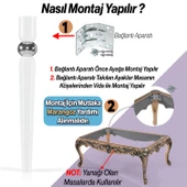 4 Adet Elips Masa Dresuar Ayağı 75 cm Plastik Beyaz Ayak Mutfak Yemek Masası Mobilya Ayakları Beyaz thumbnail 5