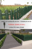 Dekoratif Plastik Bahçe ve Peyzaj Çiti 1 ADET ÇİT (Y: 50 CM / G: 55 CM) TOPRAK AYAKLI - 4