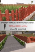 Dekoratif Plastik Bahçe ve Peyzaj Çiti 1 ADET ÇİT (Y: 50 CM / G: 55 CM) TOPRAK AYAKLI - 3