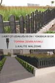 Dekoratif Plastik Bahçe ve Peyzaj Çiti 1 ADET ÇİT (Y: 50 CM / G: 55 CM) TOPRAK AYAKLI - 2