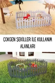 Dekoratif Plastik Bahçe ve Peyzaj Çiti 1 ADET ÇİT (Y: 50 CM / G: 55 CM) TOPRAK AYAKLI - 8