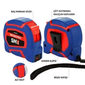 WORKPRO WP261009 5Mx19mm/16Ft. Naylon Kaplama Sarı Çelik Şerit Metre - 2