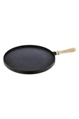OMS 3285 Döküm Granit Yuvarlak Çift Taraflı 34 cm Gözleme Tavası Siyah - 1