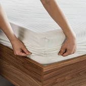 Pamuklu Çizgili Saten Tek Kişilik Lastikli Çarşaf Seti 100x200cm30 Cm 1 Adet Yastık Kılıfı 50x70 Kre - 3