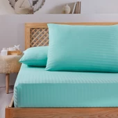 Pamuklu Çizgili Saten Tek Kişilik Lastikli Çarşaf Seti 100x200cm30 Cm 1 Adet Yastık Kılıfı 50x70 Min - 2