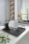 Karen Banyo Tek Katlı Tepsili Bulaşıklık, Bulaşık Sepeti Sİyah SM011-B - 1
