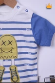 Babyhola %100 Pamuk Erkek Bebek Çizgili Şortlu Takım 116146 - 3
