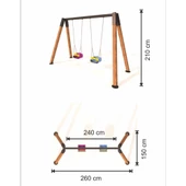 Ahşap Salıncak, 2'li Standart Salıncak Koltuğu - 6