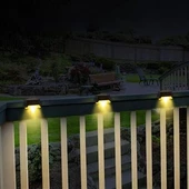 BUFFER® Solar Güneş Enerjili Şarj Edilen Köşebent Merdiven Veranda Bahçe Yolu Led Lamba Işık 4 Adet - 8