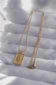 Marydien 316L Çelik Zincir Gold Renk Zirkon Taşlı Göz Figür Tarot Kolye - 2
