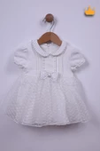 Babyhola %100 Pamuk Kız Bebek Bayramlık Fiyonk Detaylı Elbise 2346 thumbnail 1