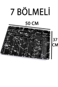 Plastik 7 Bölmeli Siyah Çekmece İçi Kaşıklık Organizer Düzenleyici 50CM×37CM - 2
