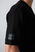 Tommy Life Siyah Pamuklu Kalın Yüzeyi Dokulu Oversize Fit Basic Erkek T-Shirt - 88339 - 2