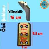 Mobilya Yükseltici Kanepe Sehpa TV Ünitesi Koltuk Ayağı 16 cm Siyah Gold Baza Ayak thumbnail 3