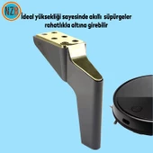 Mobilya Yükseltici Kanepe Sehpa TV Ünitesi Koltuk Ayağı 16 cm Siyah Gold Baza Ayak thumbnail 2