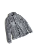 Fiftycolor Unisex Gri Peluş Ceket - 3